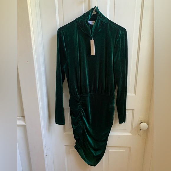 NWT Lovers + Friends Ivana Mini Dress Emerald Green Large - Picture 6 of 10